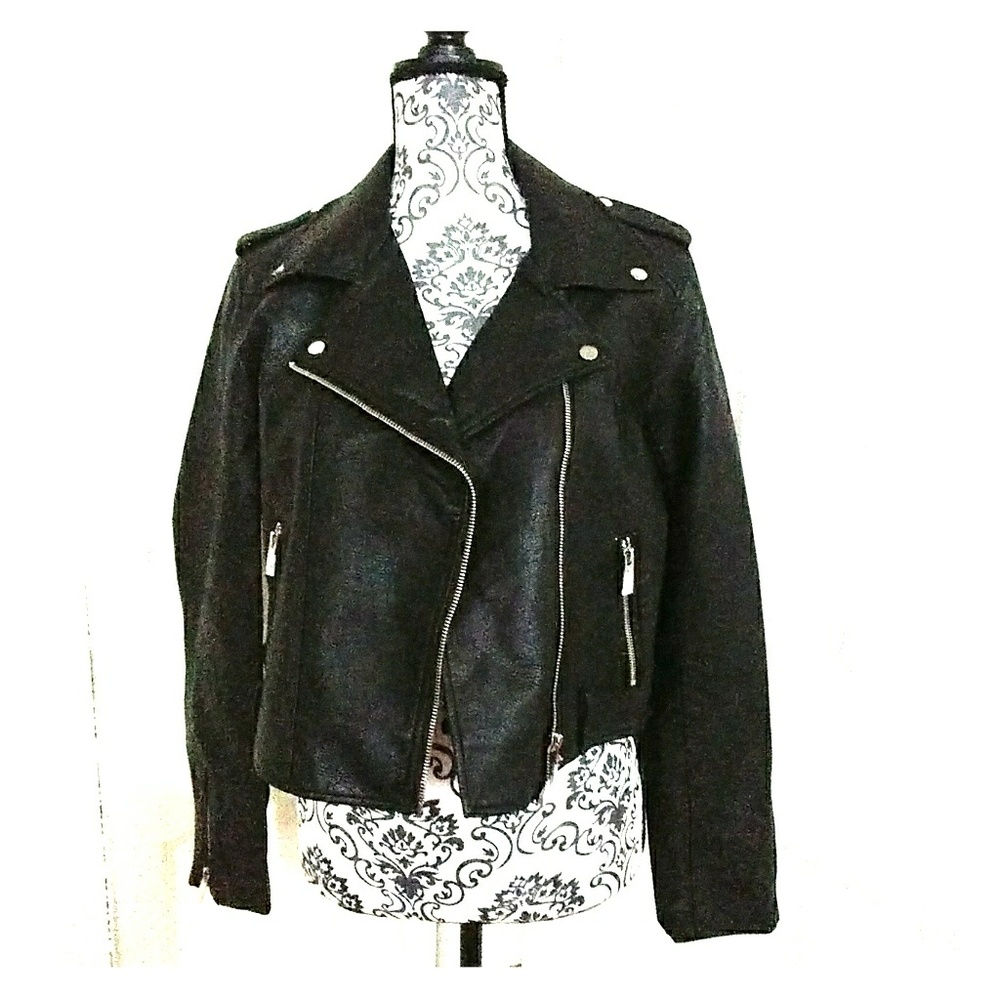 NWT Large Black Motorcycle Jacket
